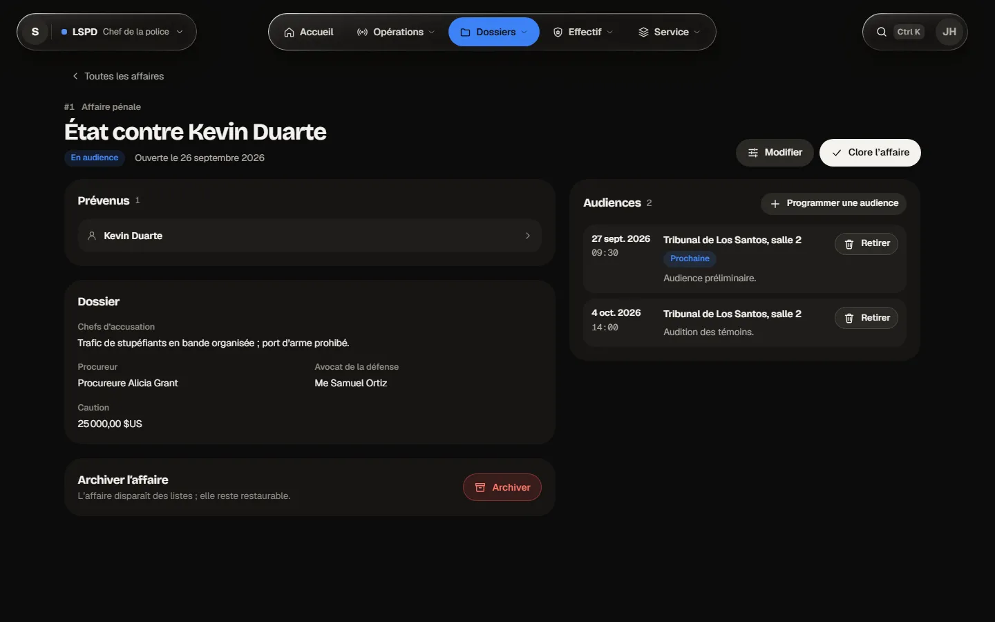 L’affaire n° 1, « État contre Kevin Duarte »