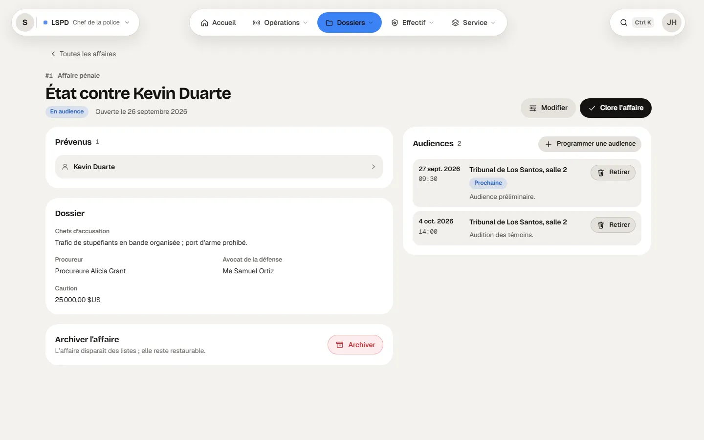 L’affaire n° 1, « État contre Kevin Duarte »