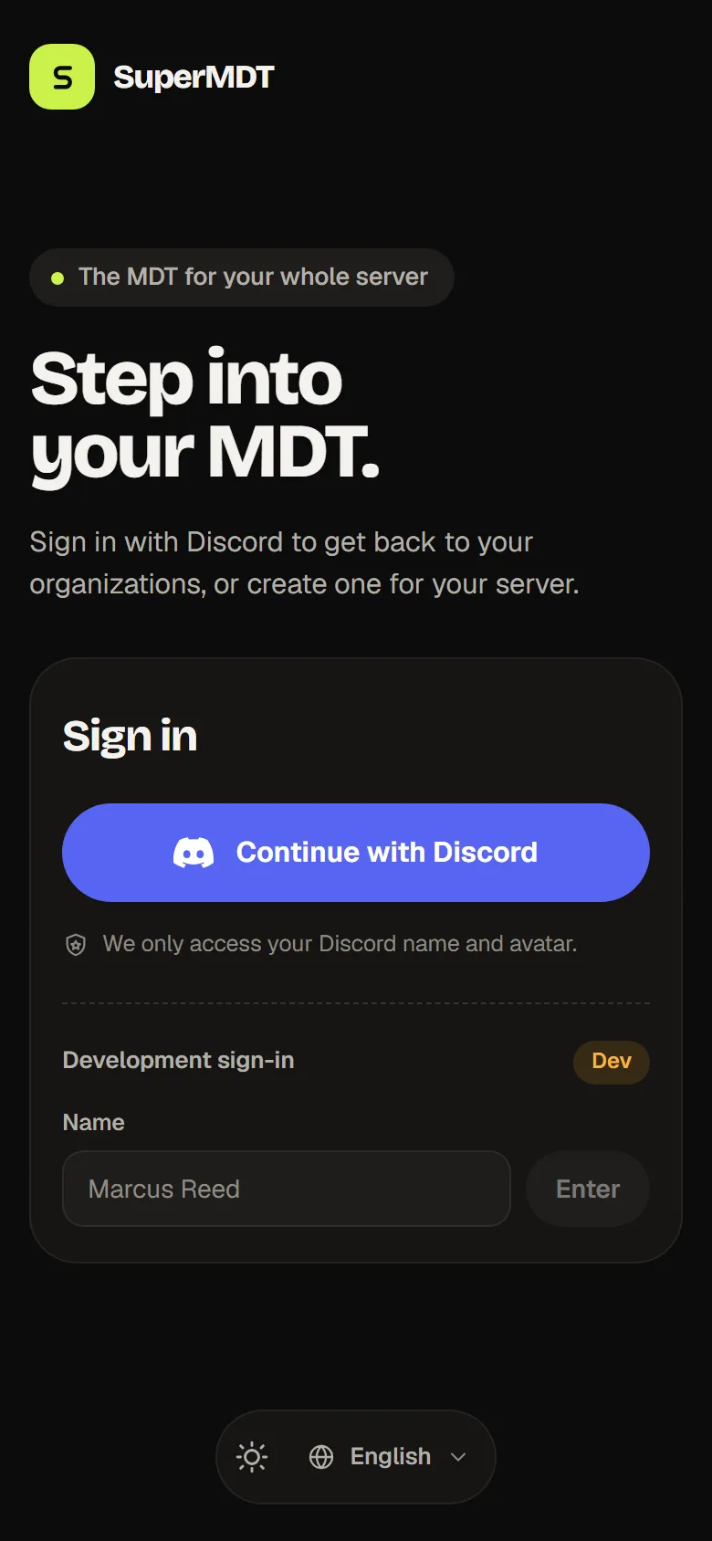 Signing in on a phone
