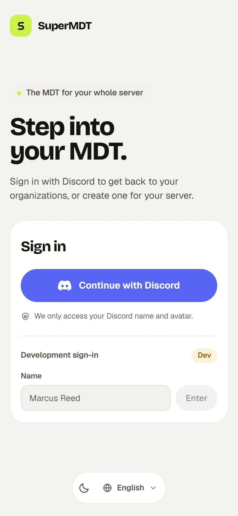 Signing in on a phone