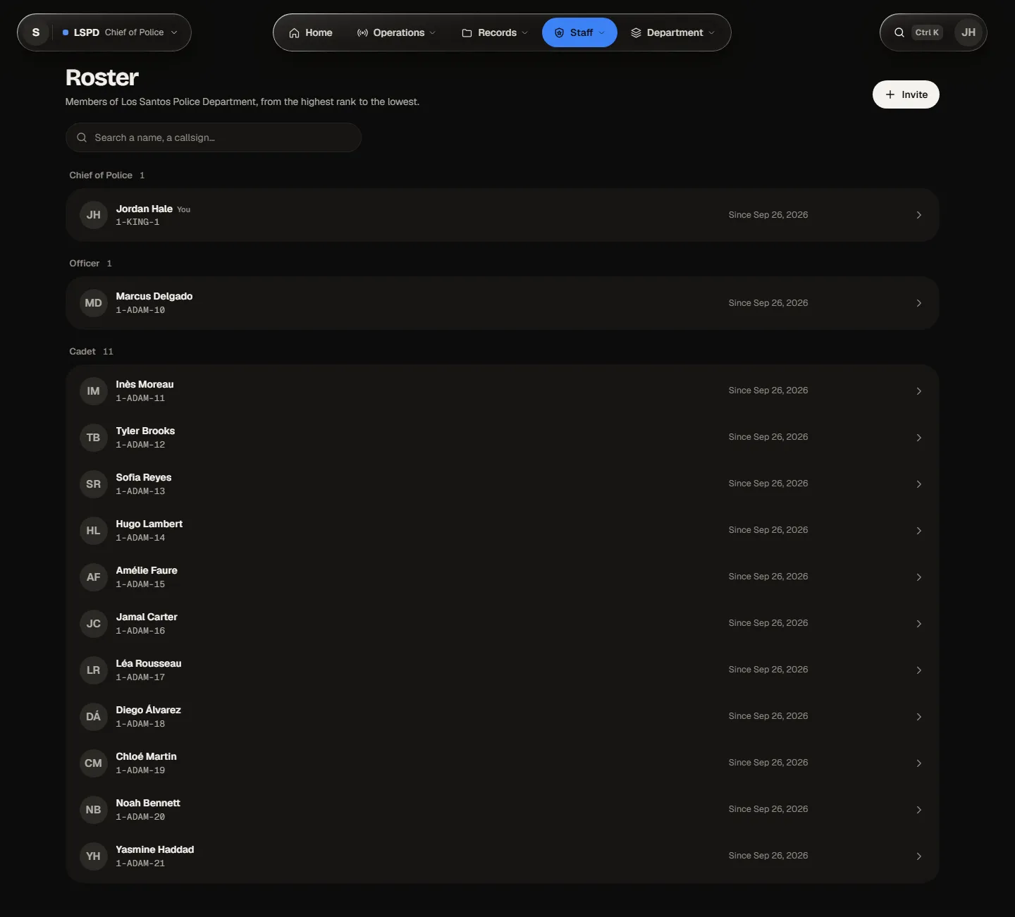 The Roster module