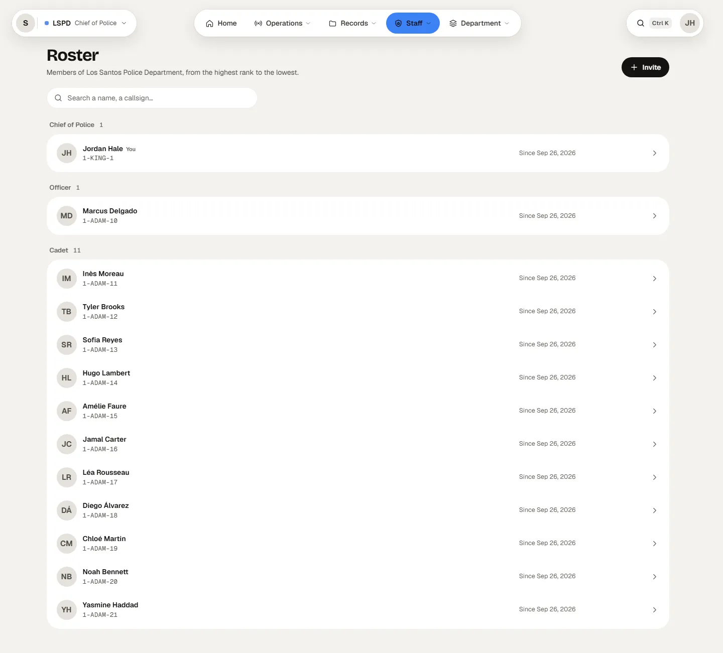 The Roster module
