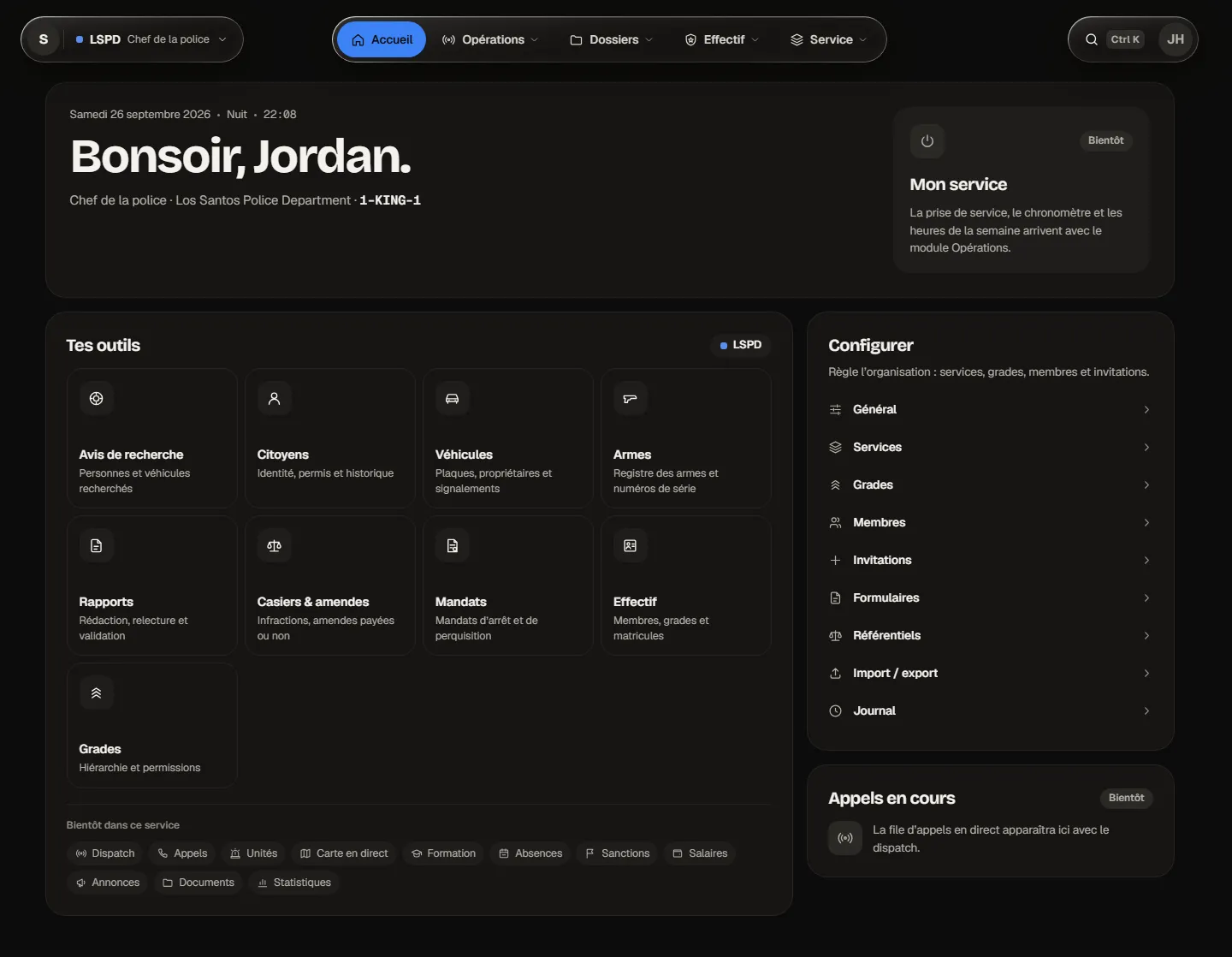 L’accueil d’une organisation : tes outils, la configuration et l’activité du service.
