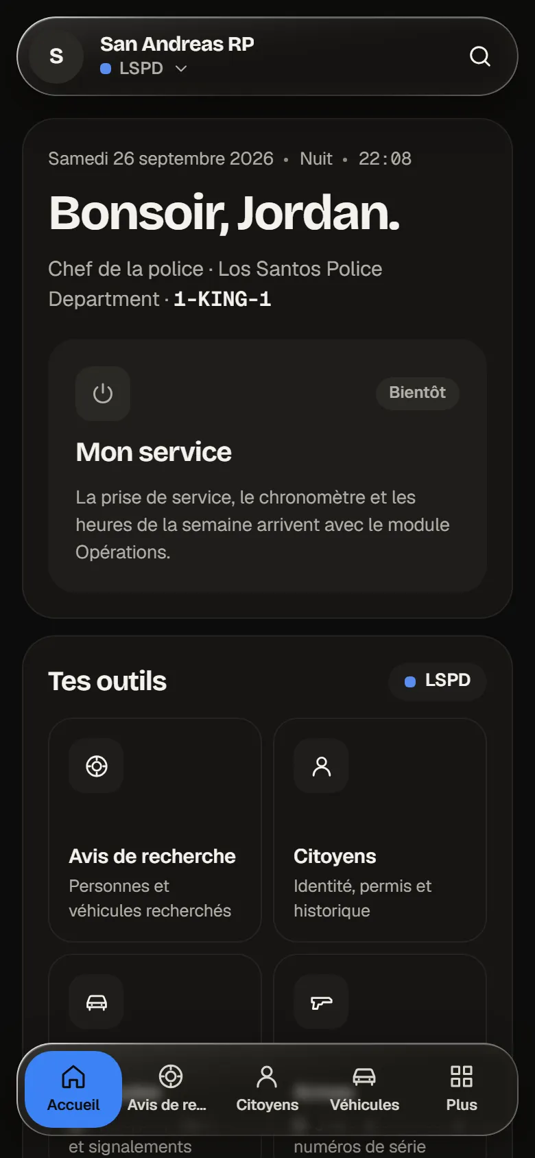 L’accueil sur téléphone