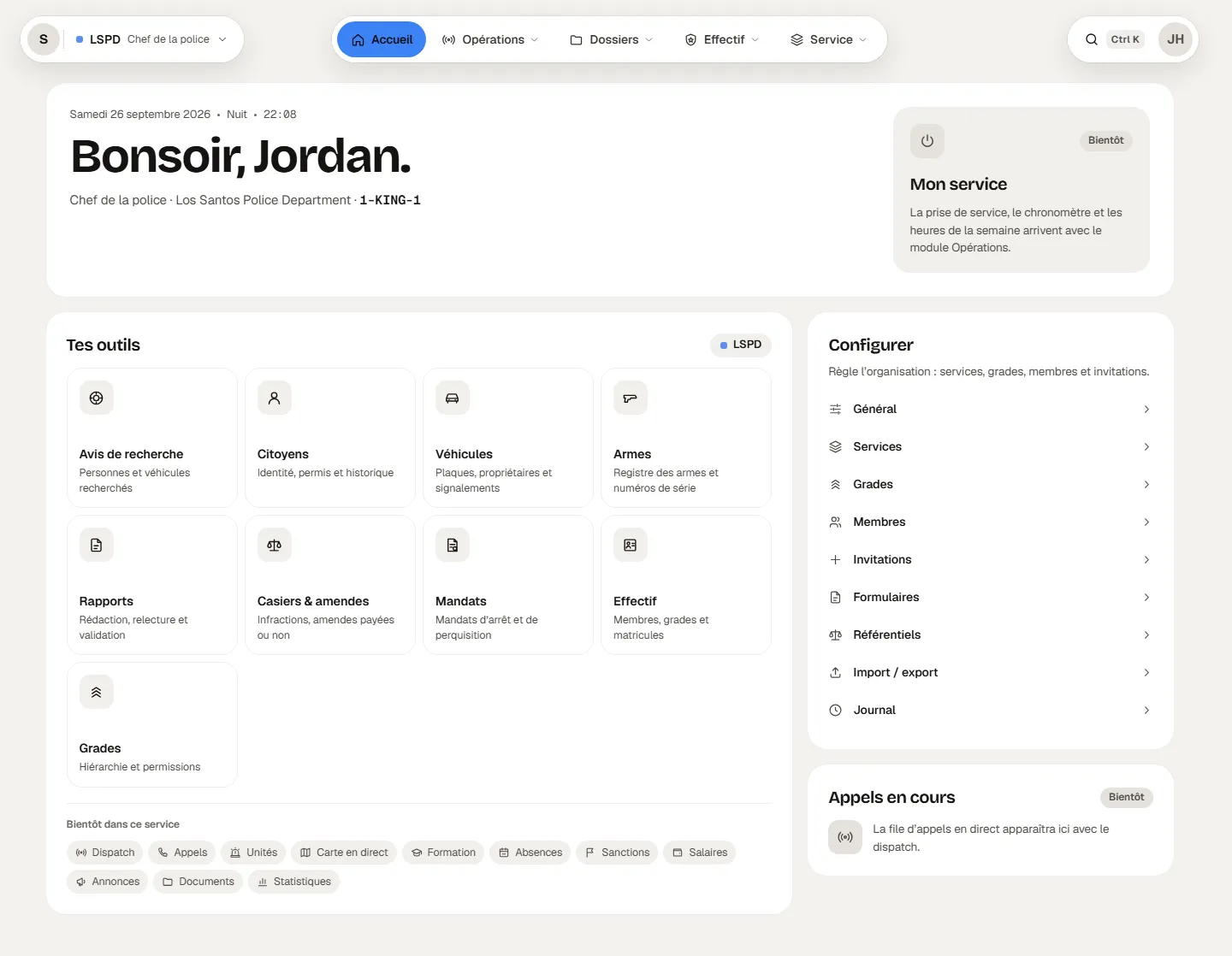 L’accueil d’une organisation : tes outils, la configuration et l’activité du service.