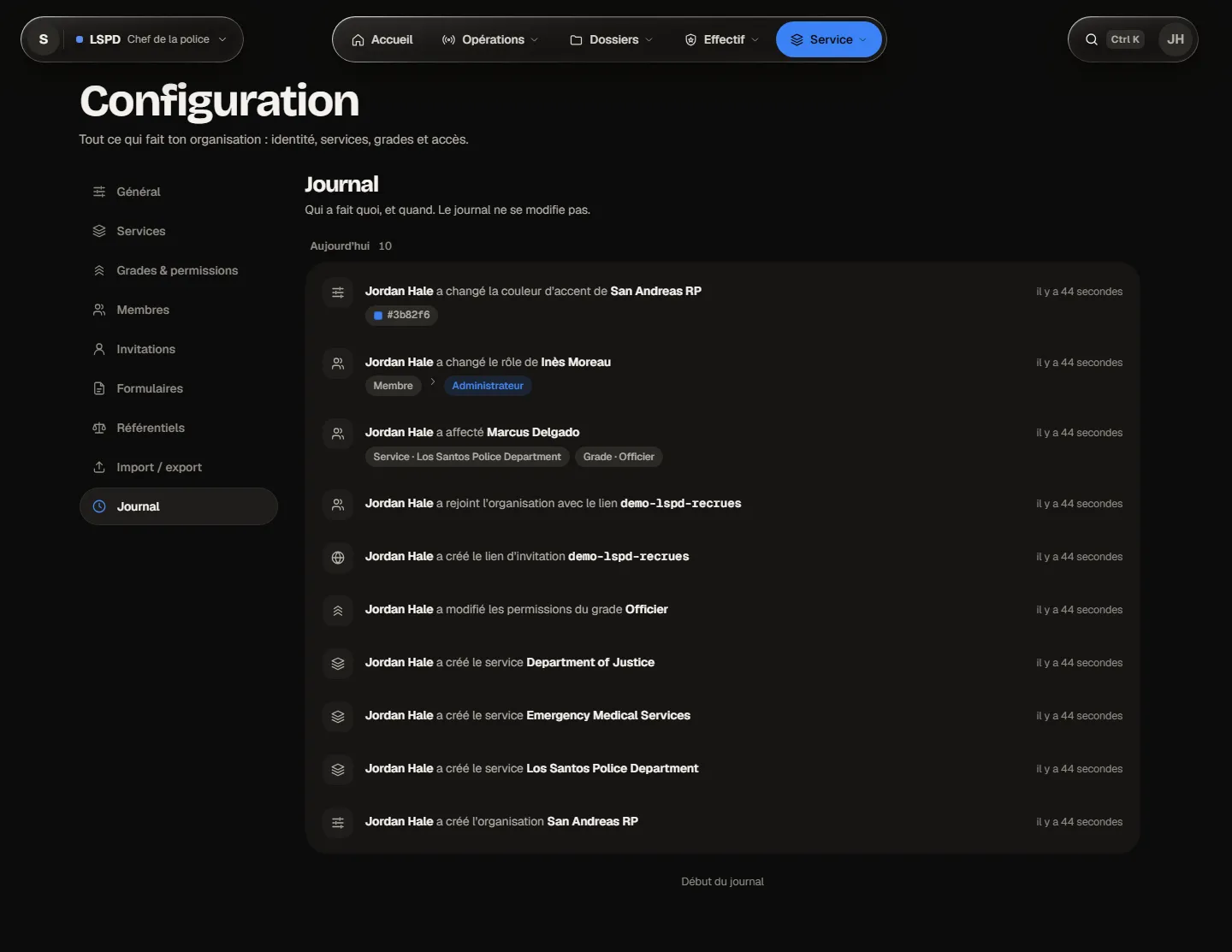 Configuration › Journal