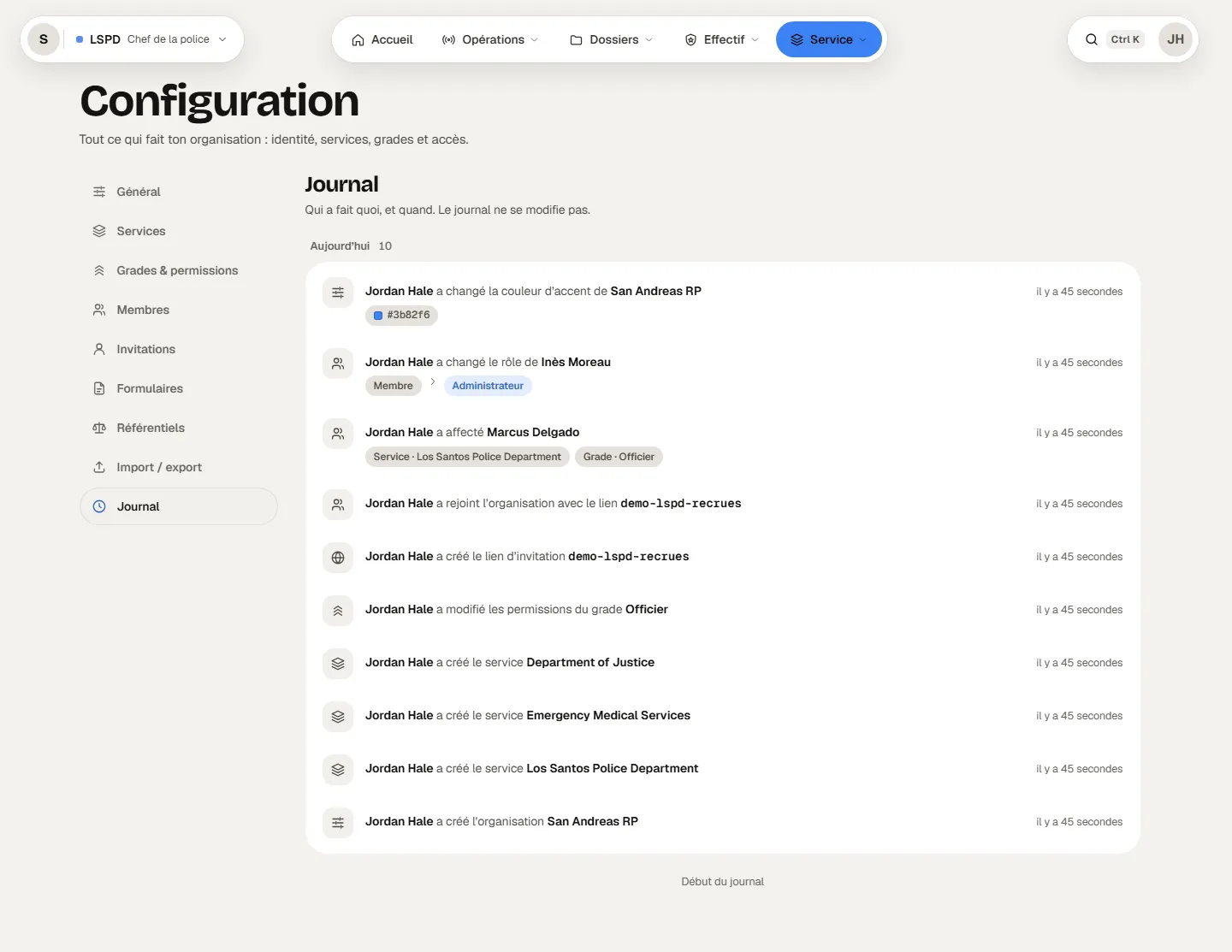 Configuration › Journal