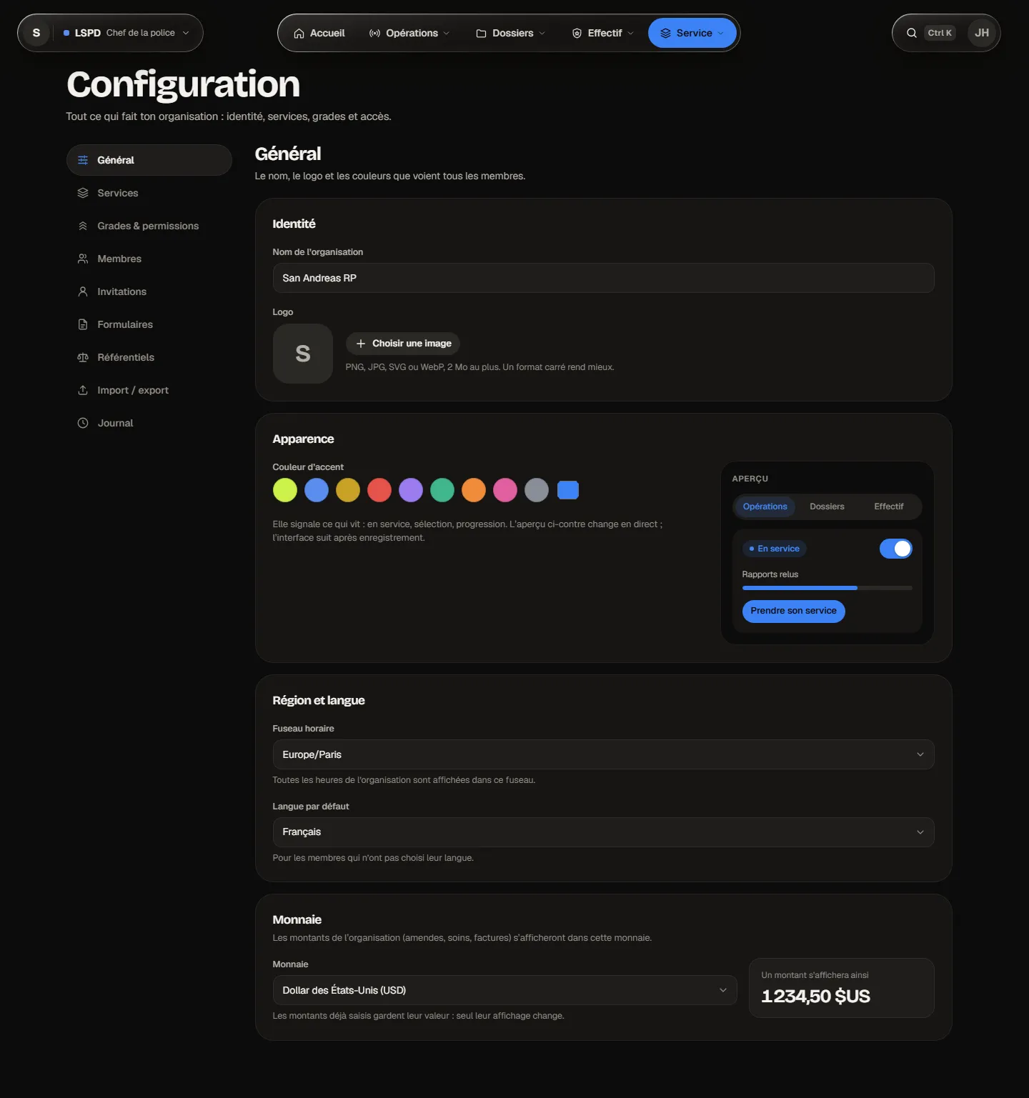 Configuration › Général