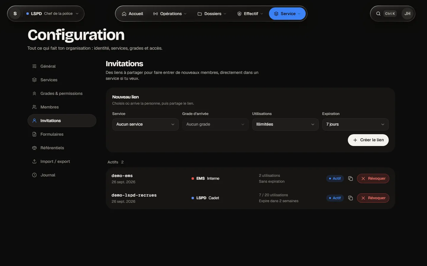 Configuration › Invitations