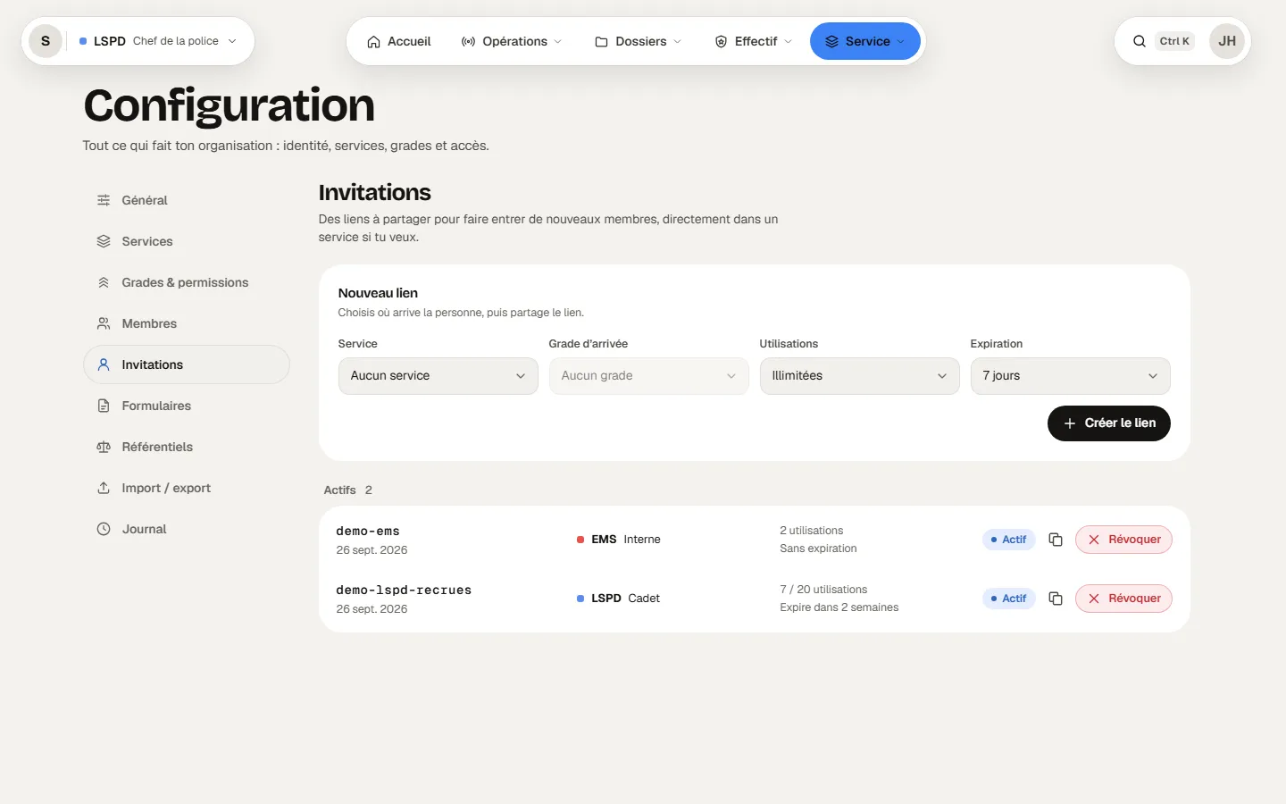 Configuration › Invitations