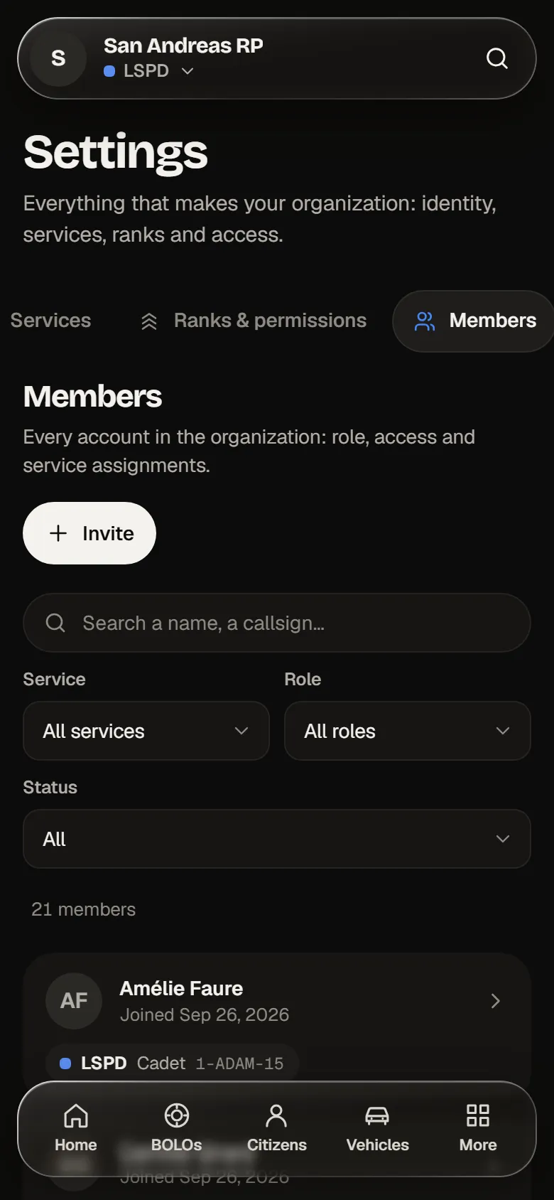 Members on a phone