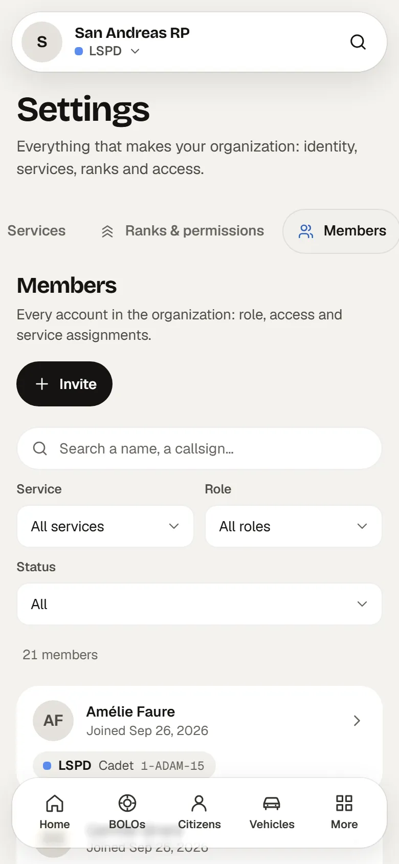 Members on a phone